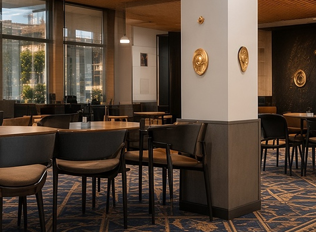 Hotelkamer met vloerafwerking